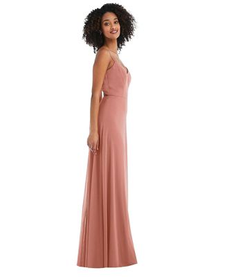 Women's Tie-Back Cutout Maxi Dress with Front Slit
