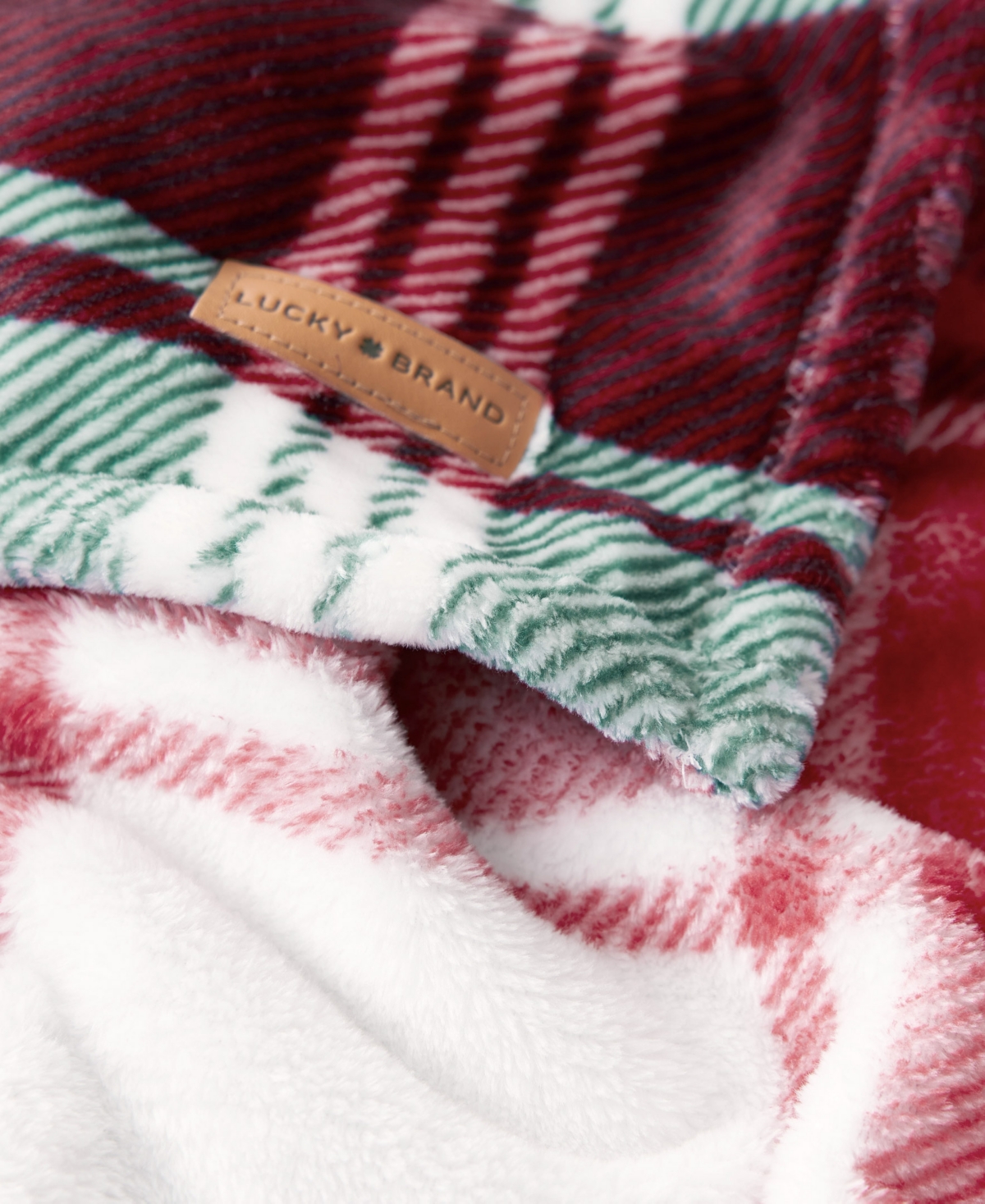 Lucky Brand Plaid Plush Throw, 50" x 70"