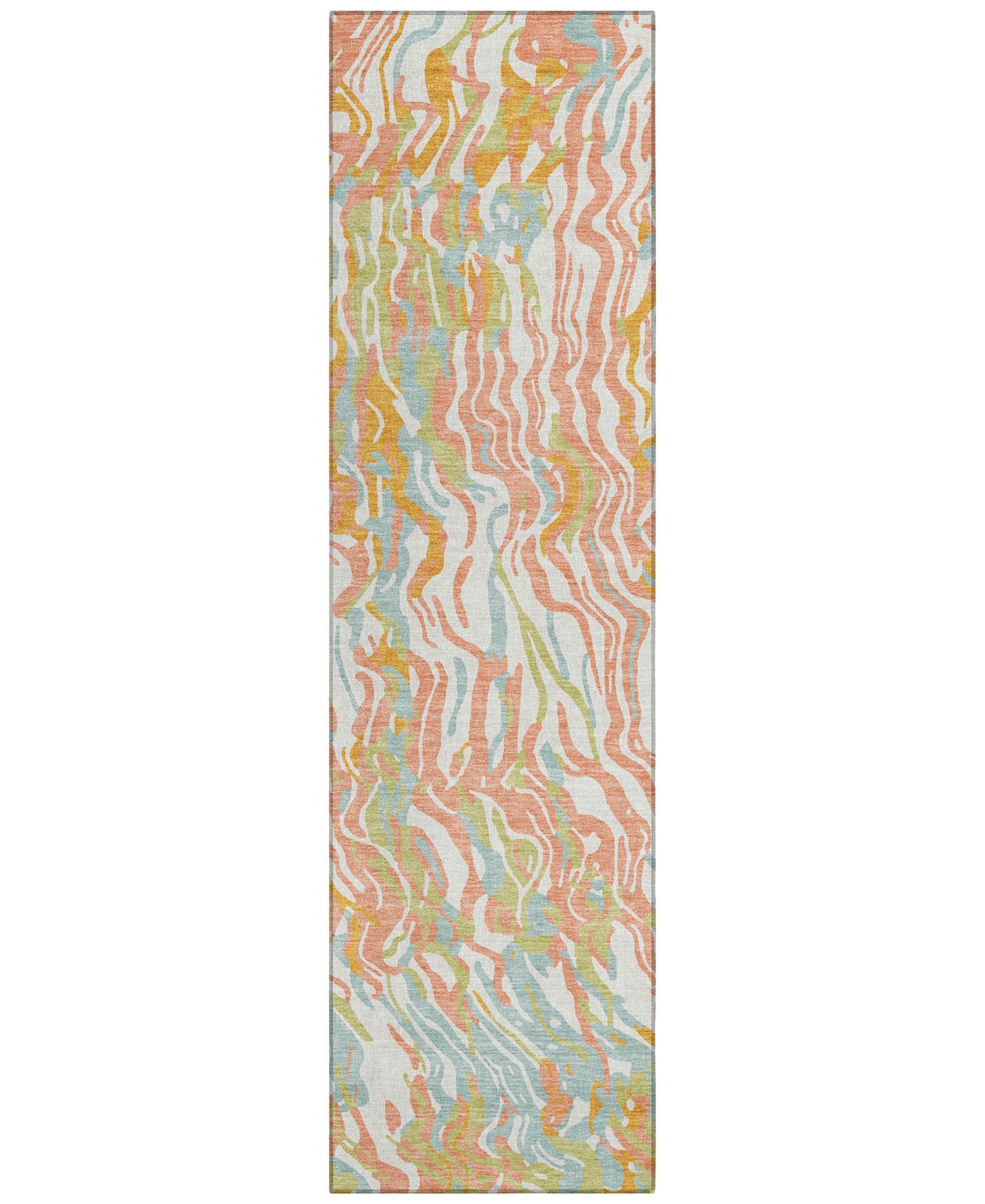 Addison Chantille Machine Washable Acn1038 2'3"x7'6" Runner Area Rug In Coral