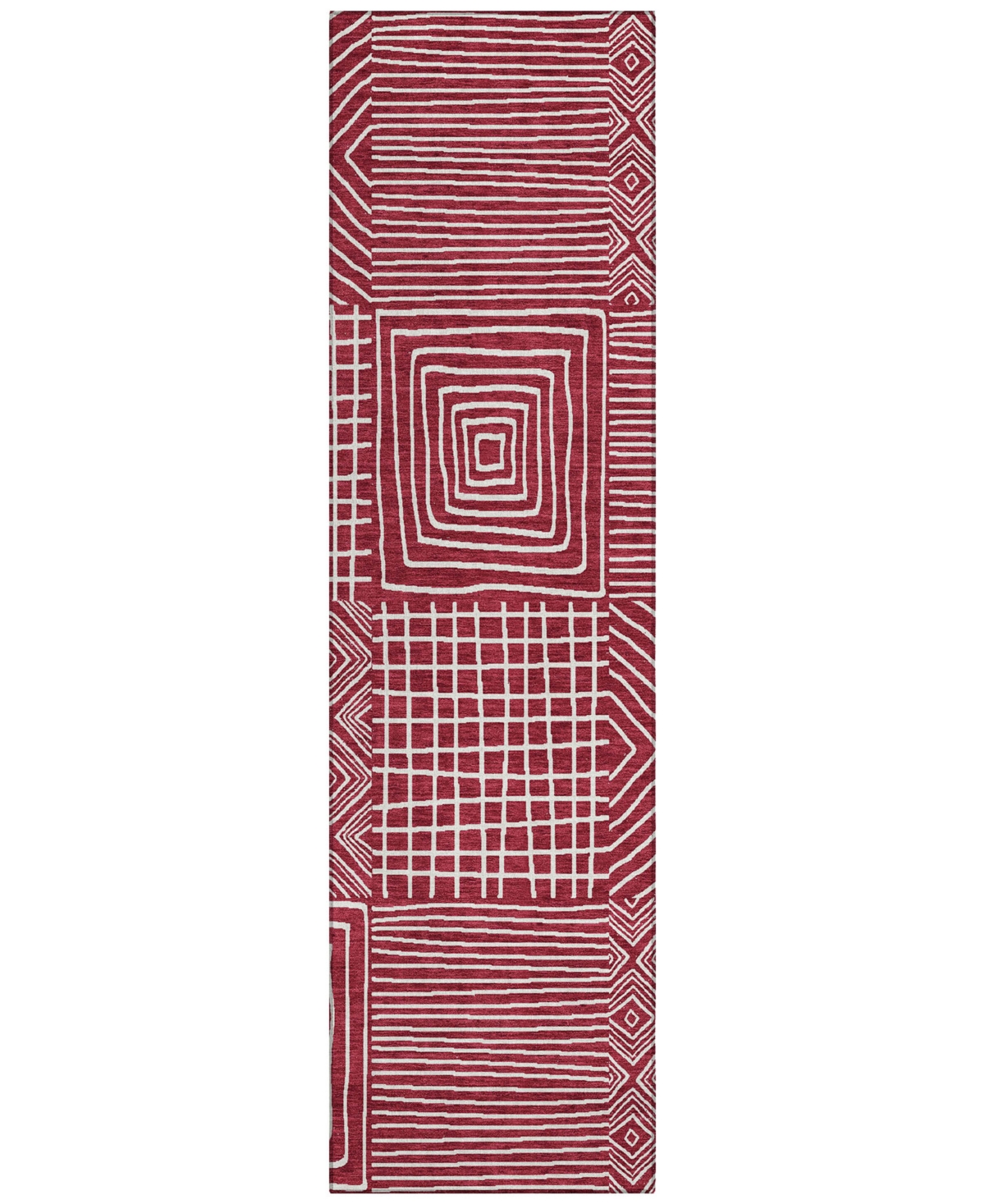 Addison Chantille Machine Washable Acn1044 2'3"x7'6" Runner Area Rug In Cranberry