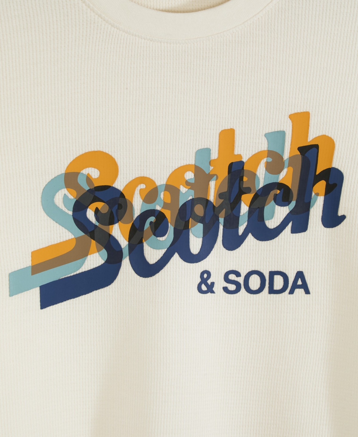 Scotch & Soda Big Boys Long Sleeve Thermal Graphic Tee In Swan