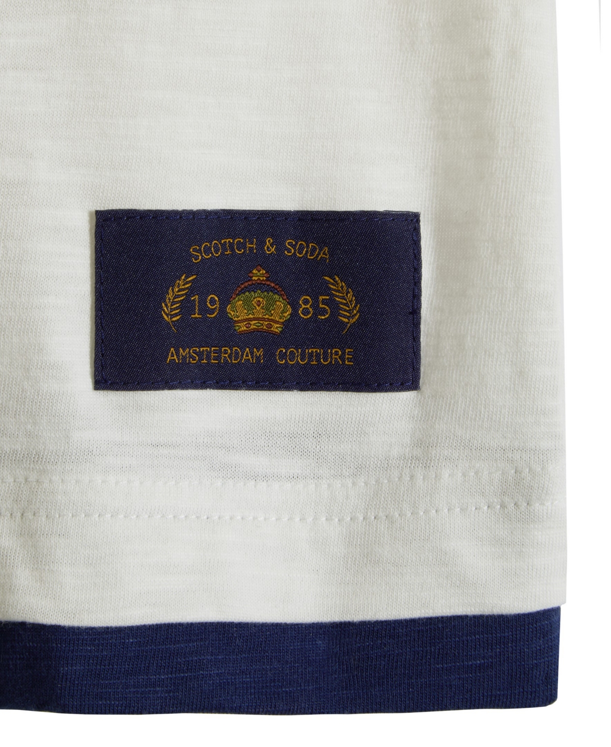 Scotch & Soda Big Boys Slub Jersey Henley T-shirt In Swan