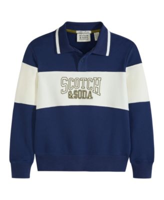 SCOTCH  & SODA Big Boys French Terry Graphic Polo Shirt