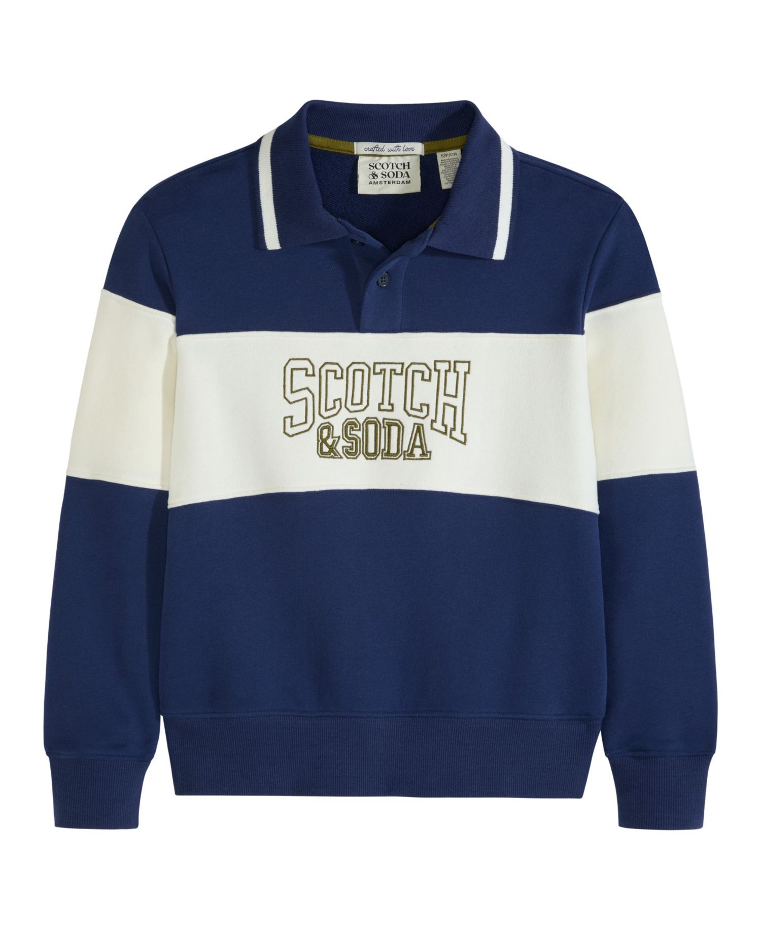 SCOTCH & SODA Big Boys French Terry Graphic Polo Shirt