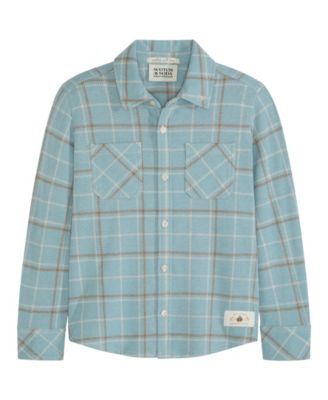 Big Boys Yarn Dye Knit Twill Button Up Shirt