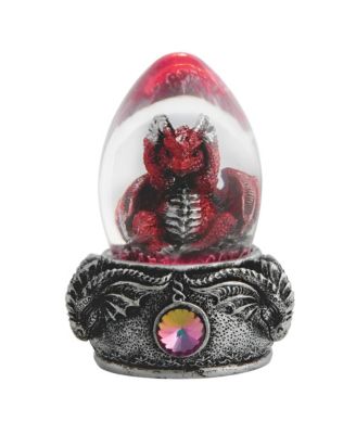 3.75"H LED Red Dragon in Acrylic Egg Figurine Decoration Home Decor Perfect Gift for House Warming, Holidays and Birthdays