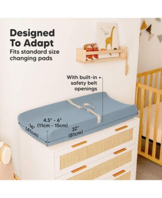 2pk Soothe Changing Pad Covers for Girl, Boy, Soft Cotton Contoured Diaper Changing Table Pad Covers