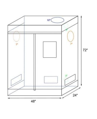 Dismountable Hydroponic Grow Tent for Home Use with Window - Black Indoor Plant Tent