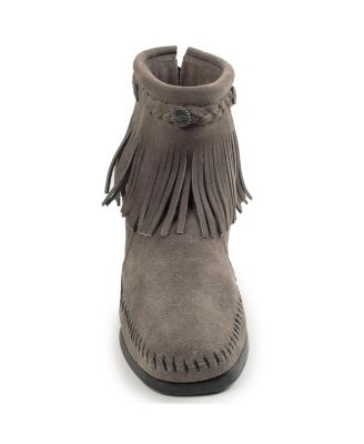 Women's Suede High Top Back Zip Boots