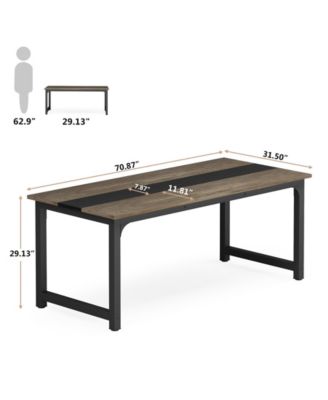 Rectangular Dinner Table with Heavy Duty Metal Legs,Industrial Kitchen Table for 6-8 Person