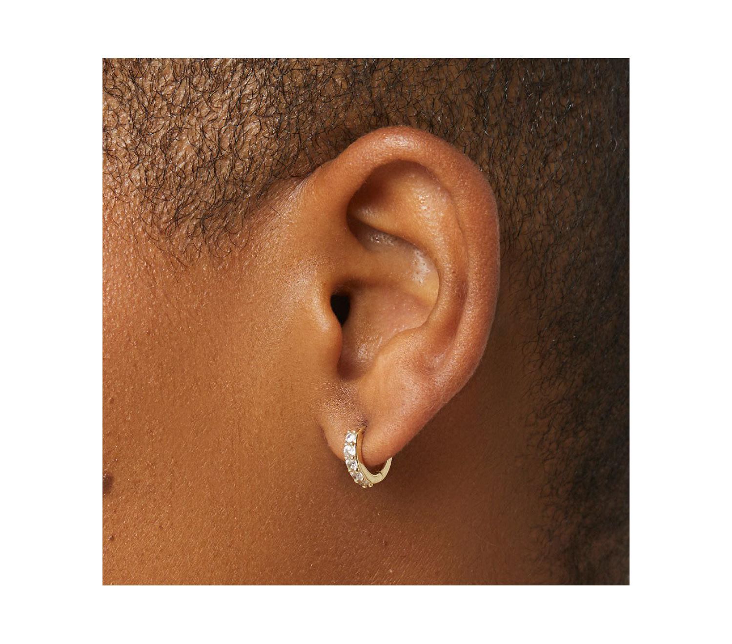 Suzanne Pav&eacute; Cubic Zirconia Huggie Hoop Earrings