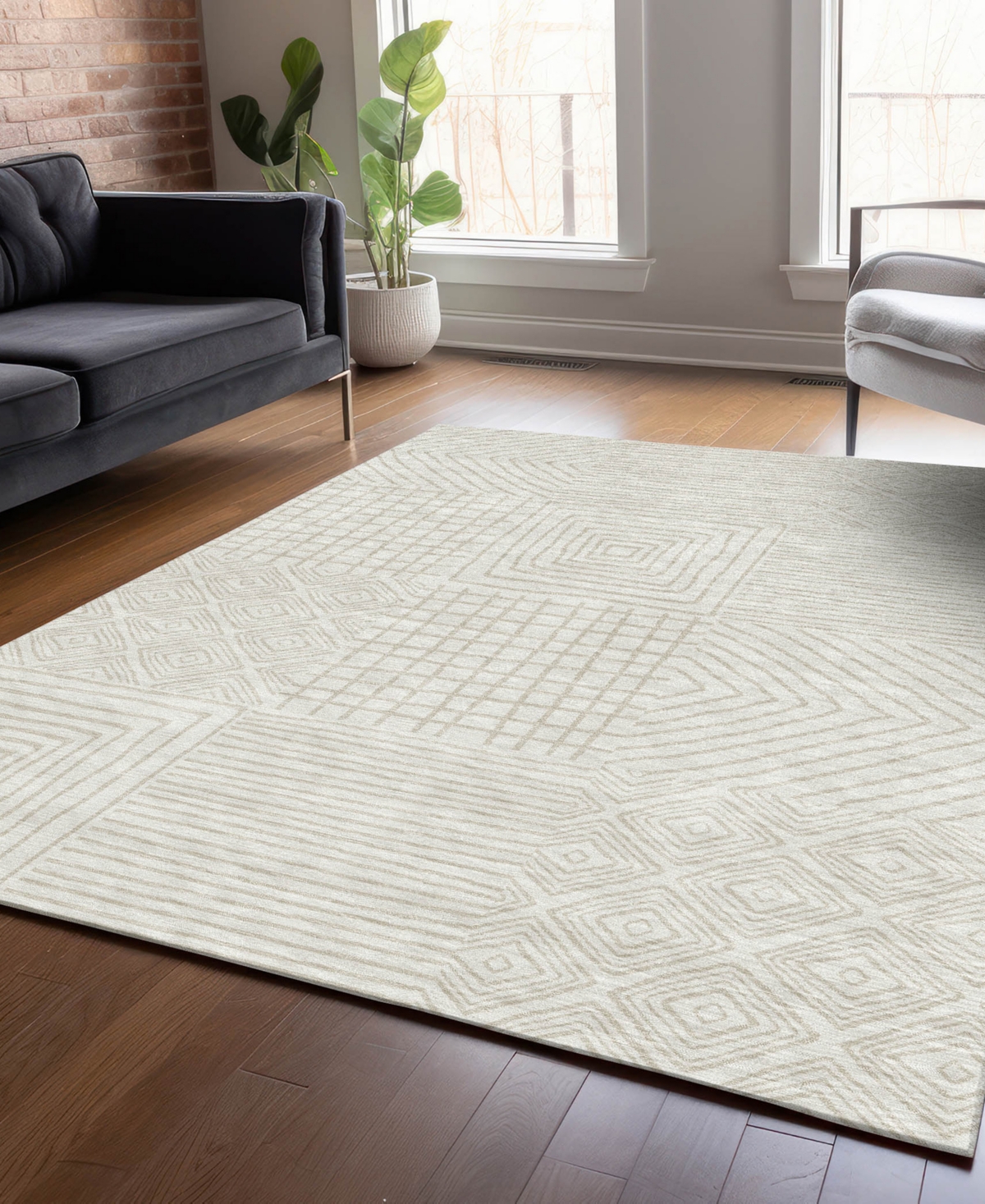 Addison Chantille Machine Washable Acn1044 9'x12' Area Rug In Ivory