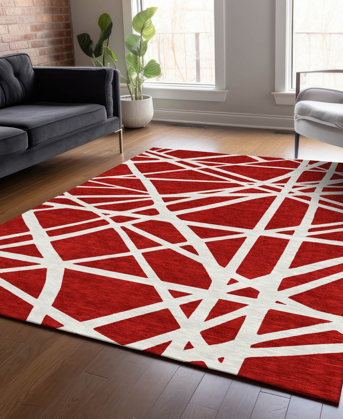 Addison Chantille Machine Washable Acn1040 9'x12' Area Rug In Red