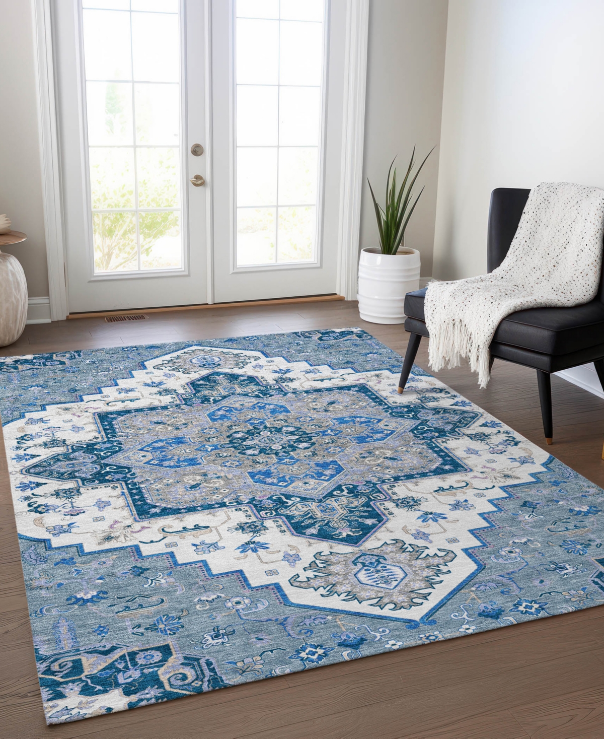 Addison Chantille Machine Washable Acn1036 8'x10' Area Rug In Blue