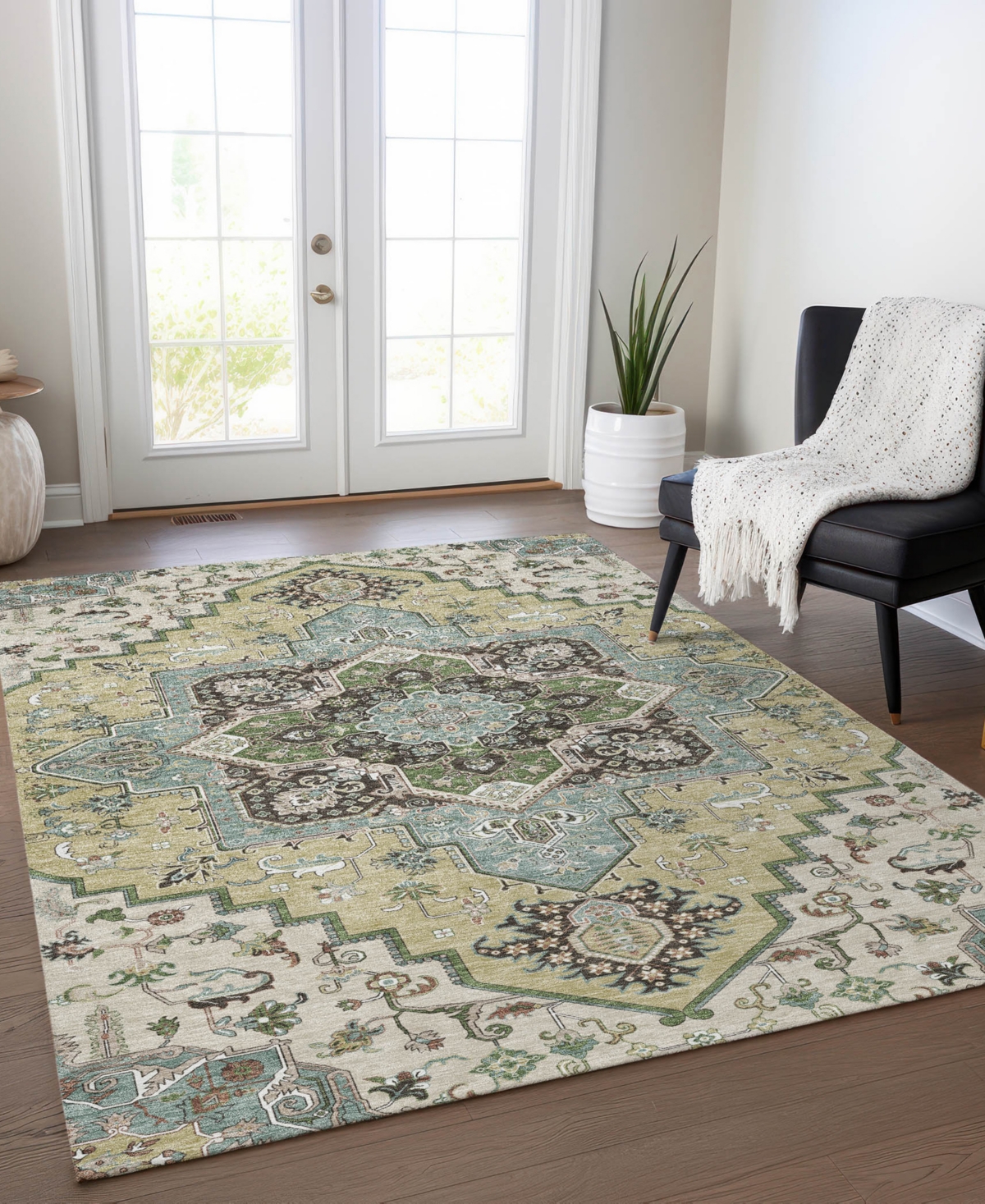 Addison Chantille Machine Washable Acn1036 8'x10' Area Rug In Beige