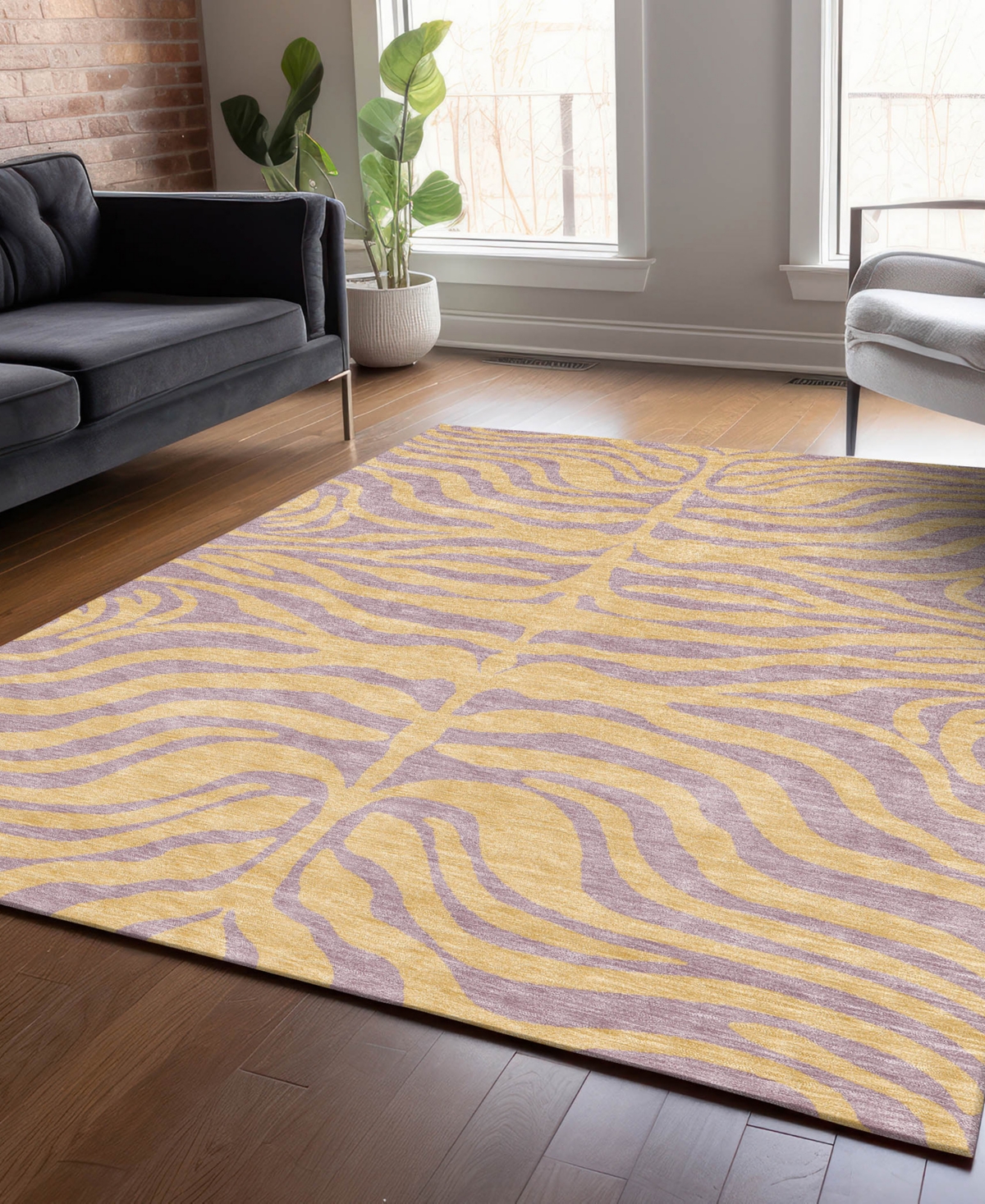Addison Chantille Machine Washable Acn1043 5'x7'6" Area Rug In Peach