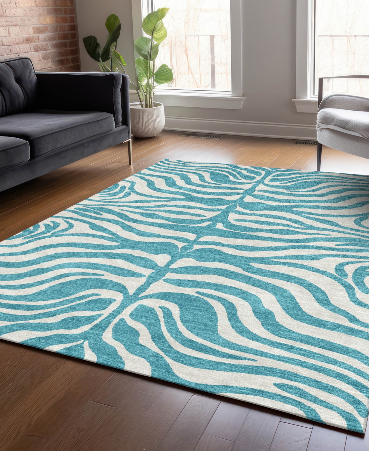 Addison Chantille Machine Washable Acn1042 3'x5' Area Rug In Teal