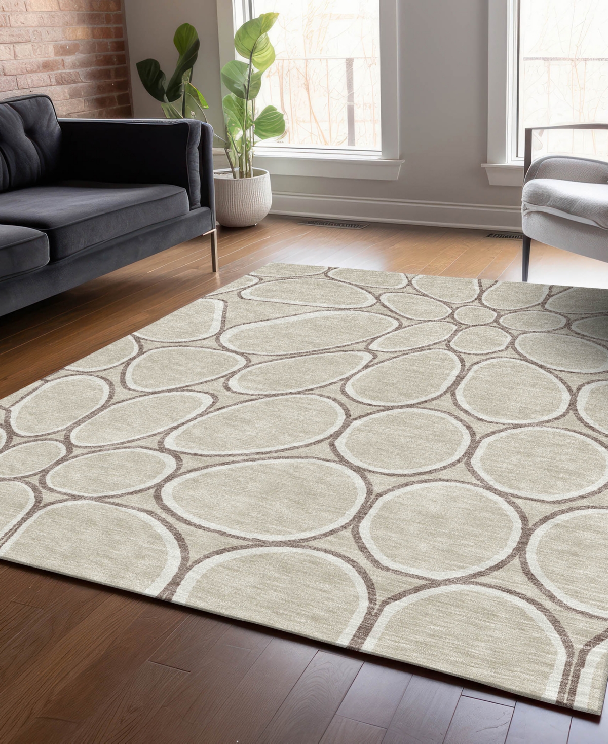 Addison Chantille Machine Washable Acn1041 3'x5' Area Rug In Beige
