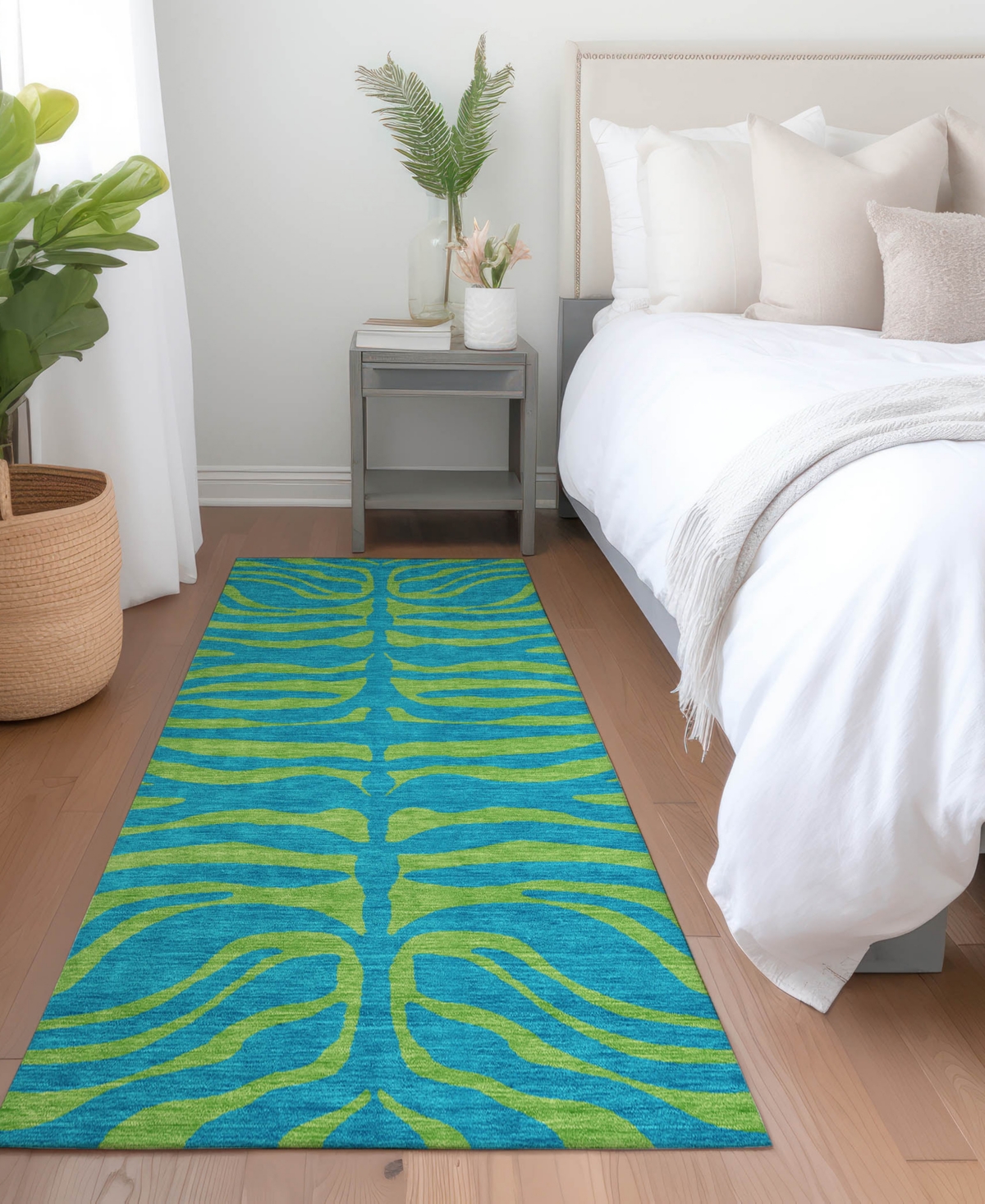 Addison Chantille Machine Washable Acn1043 2'3"x7'6" Runner Area Rug In Teal