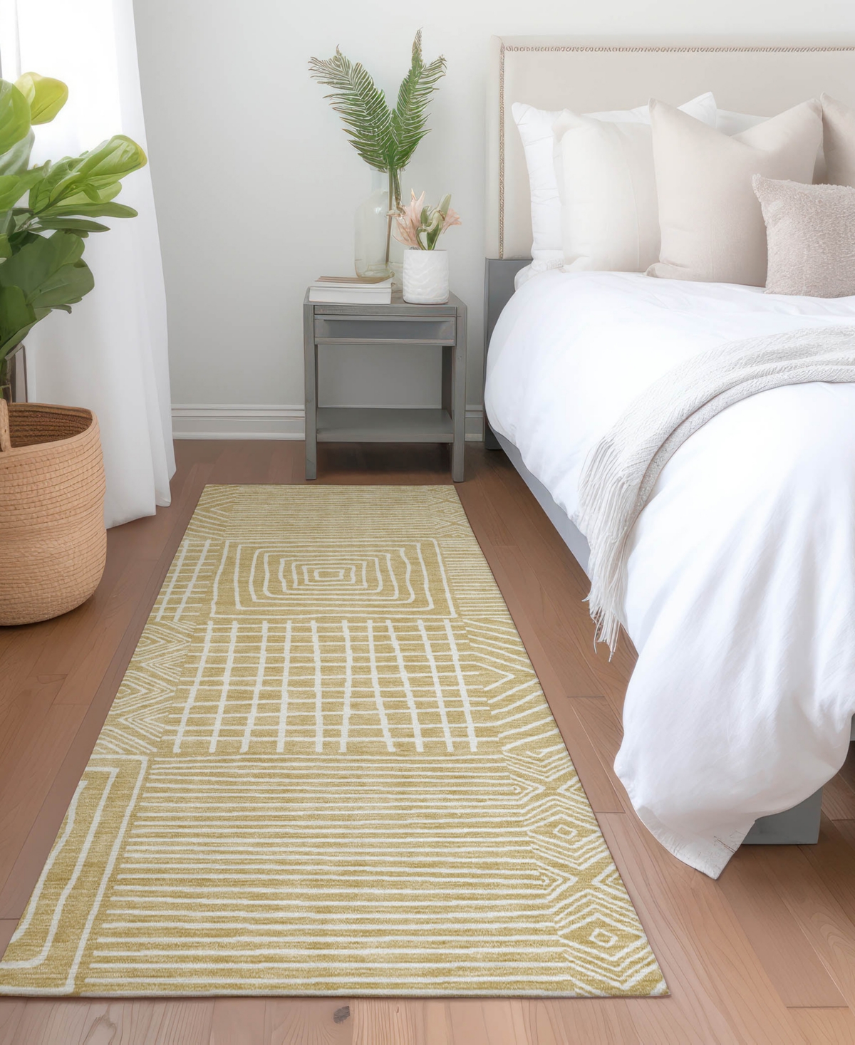 Addison Chantille Machine Washable Acn1044 2'3"x7'6" Runner Area Rug In Wheat
