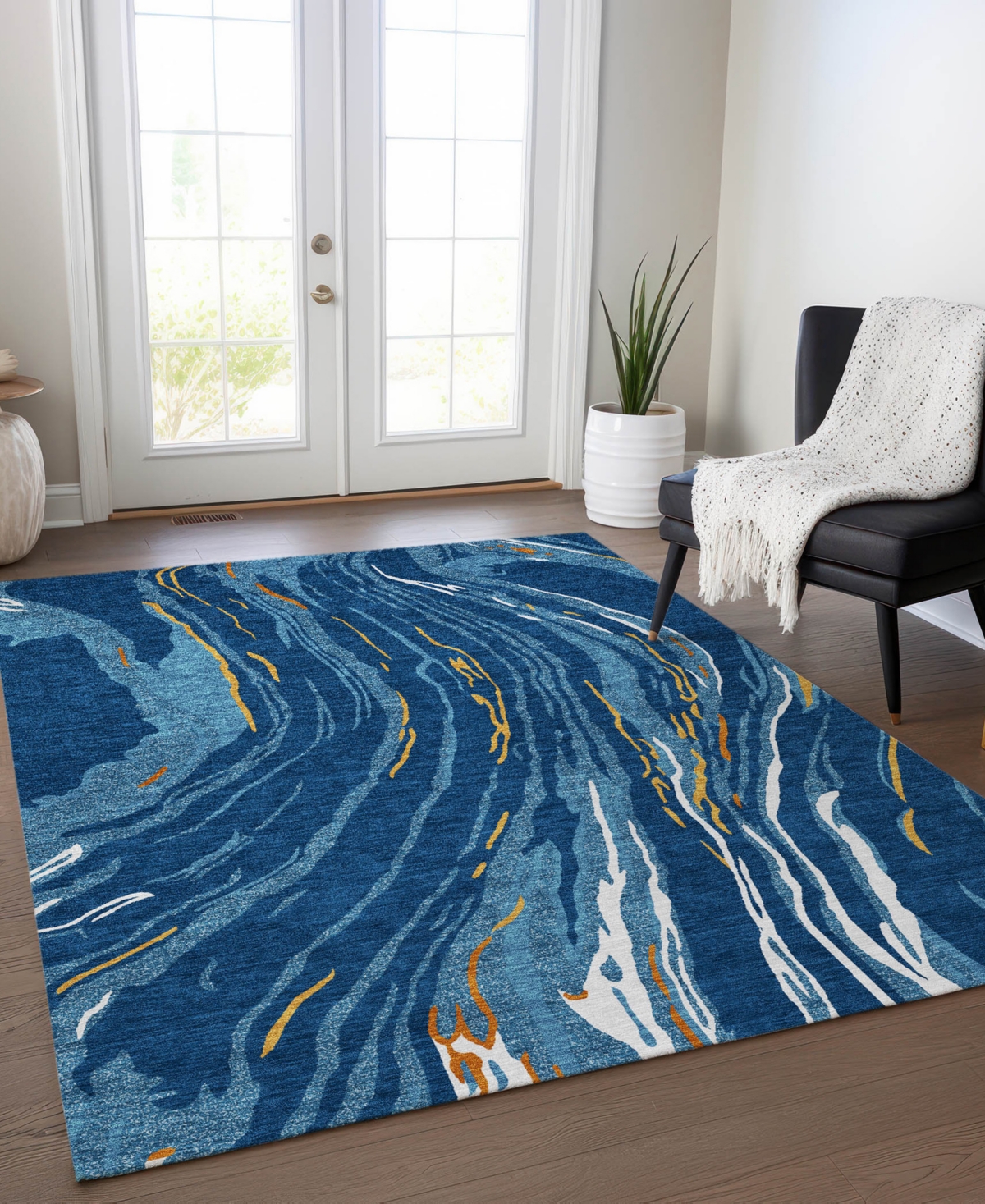 Addison Chantille Machine Washable Acn1037 10'x14' Area Rug In Navy