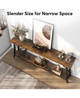 Industrial Entry Console Table,70.9 Inches Extra Long Sofa Table Behind Couch