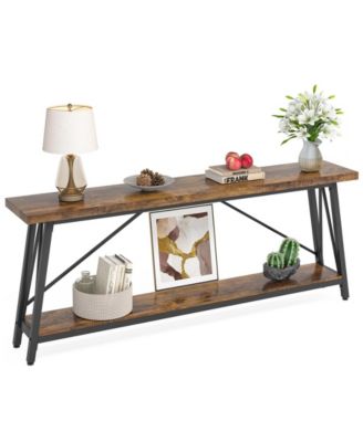 Industrial Entry Console Table,70.9 Inches Extra Long Sofa Table Behind Couch