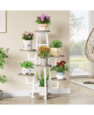 Wooden Corner Plant Pots Holder Rack Flower Stand Shelf Planter Organizer,7 Tier Plant Stand Indoor