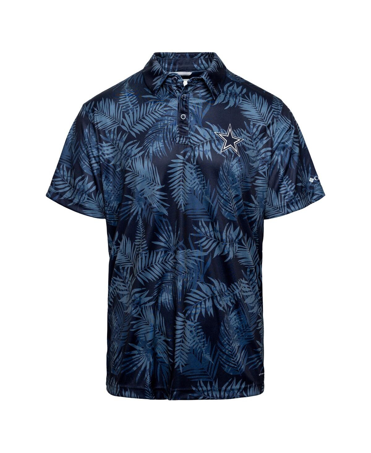 Columbia Men's Navy Dallas Cowboys Pfg Super Terminal Tackle Omni-shade Polo In Navy