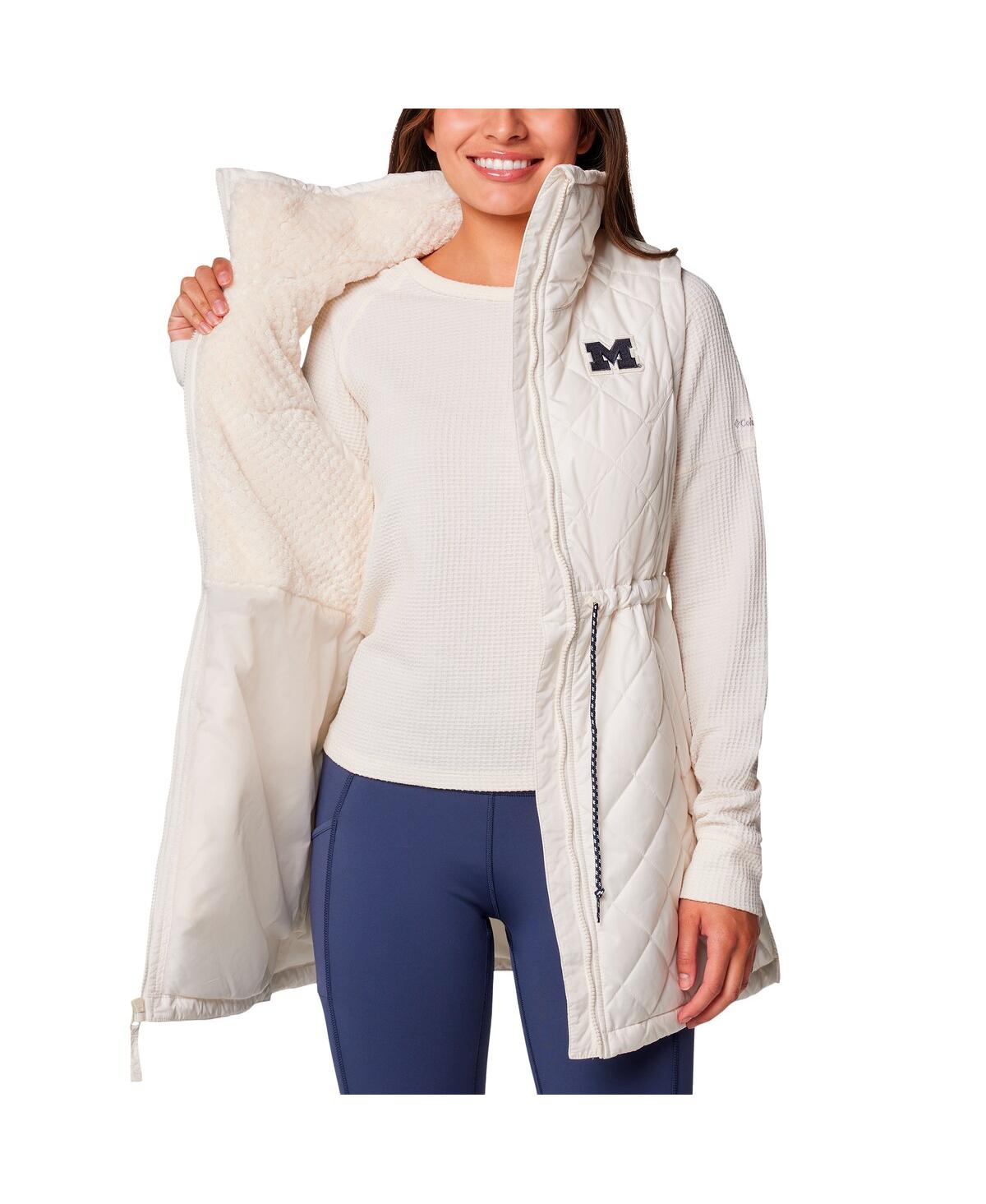Columbia Women'sMichigan Wolverines Crested Peak Full-Zip Vest - White