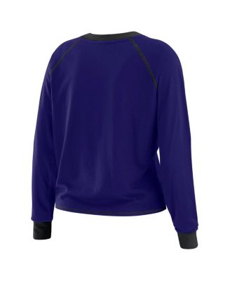 Women's Purple Baltimore Ravens Tie-Front Long Sleeve T-Shirt