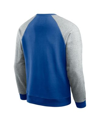 Darius Rucker Collection by Men's Blue/Gray Dallas Cowboys Throwback Color Block Raglan Pullover Sweatshirt