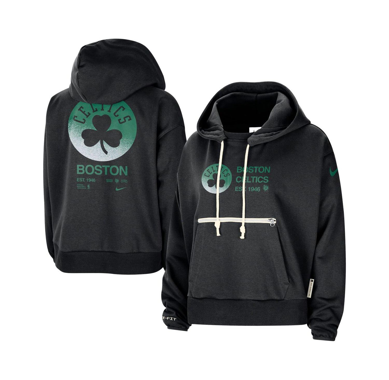 Women's Black Boston Celtics Courtside Standard Issue Performance Pullover Hoodie