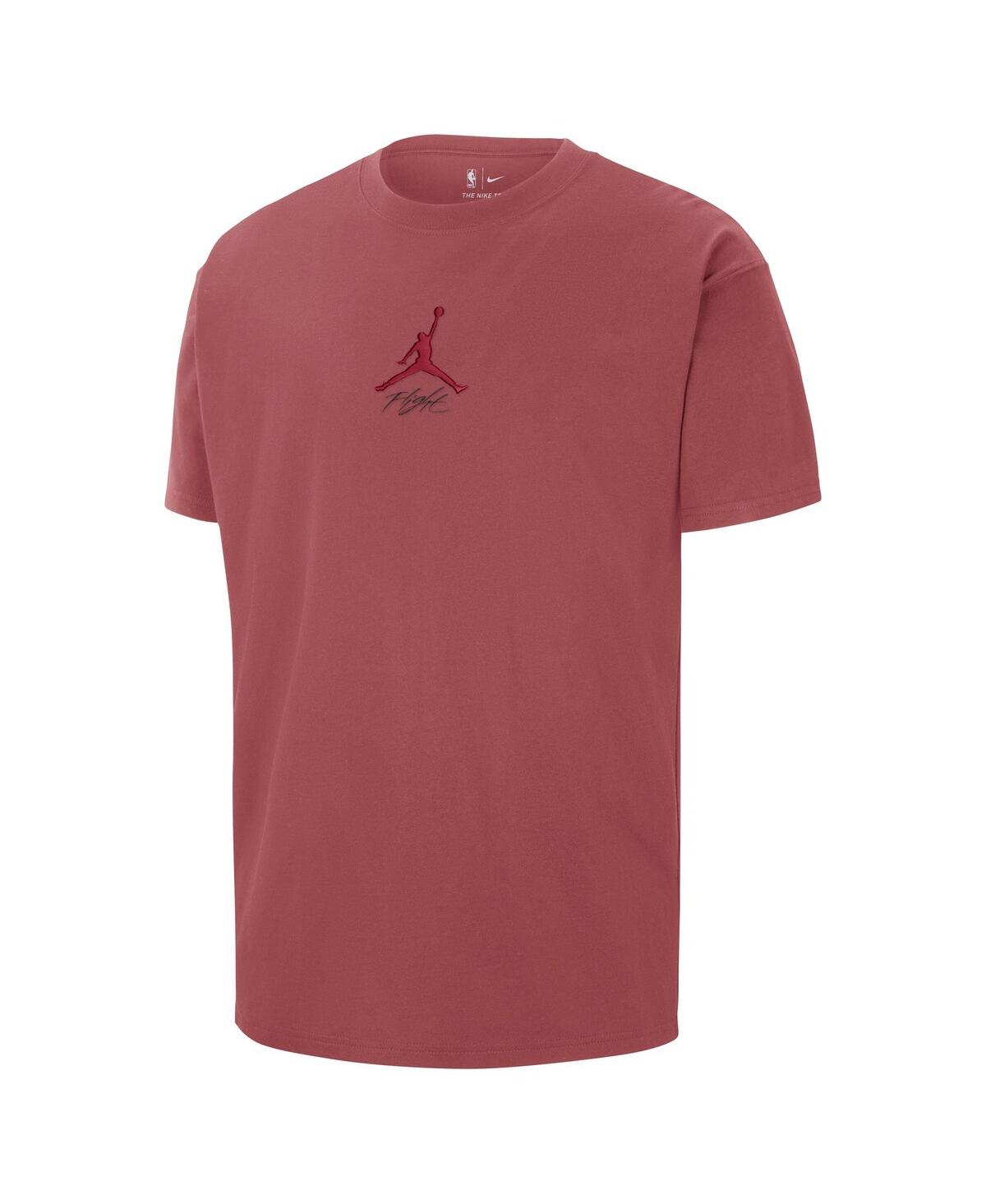 Jordan Men'sMiami Heat Statement Edition Jumpman Flight Heavyweight T-Shirt - Red