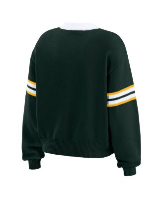 Women's Green Green Bay Packers Lace-Up Sweater
