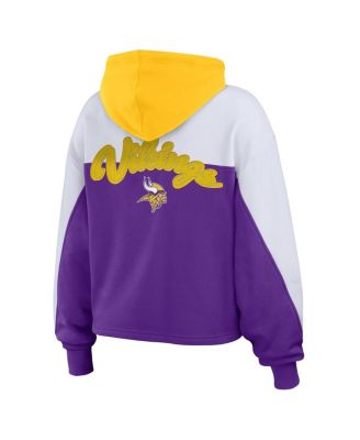 Women's Purple/White Minnesota Vikings Plus Size Color Block Full-Zip Hoodie