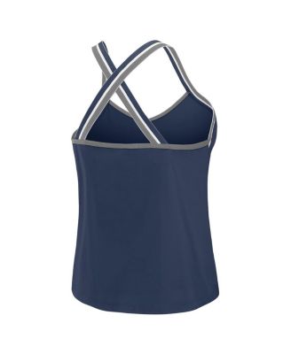 Women's Navy New York Yankees Cross Strap Tank Top