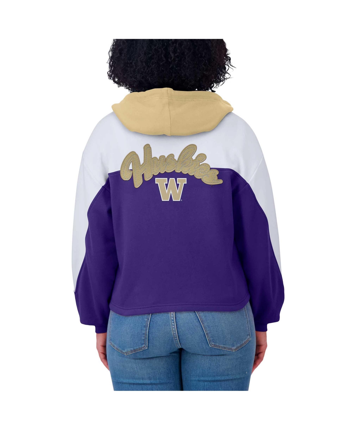 Wear By Erin Andrews Women's Purple Washington Huskies Color-block Full-zip Hoodie In Purple