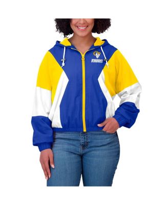 Women's Royal Los Angeles Rams Color Block Full-zip Windbreaker Jacket