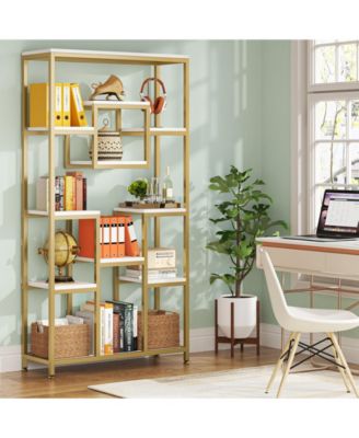 71” Tall Bookshelf with Metal Frame and Open Display Shelf,Bookcases and Bookshelves