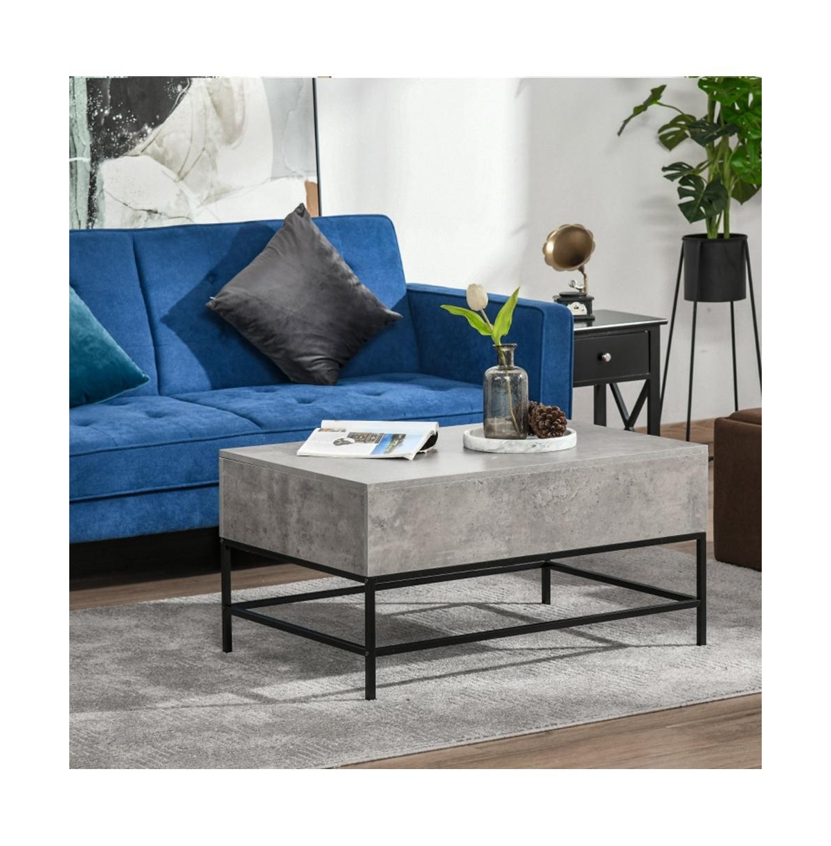 Slickblue Top Coffee Table with Modern Design,Finish - Grey