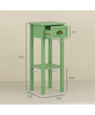 2-Tier Side Table with Drawer Shelf, End Table,