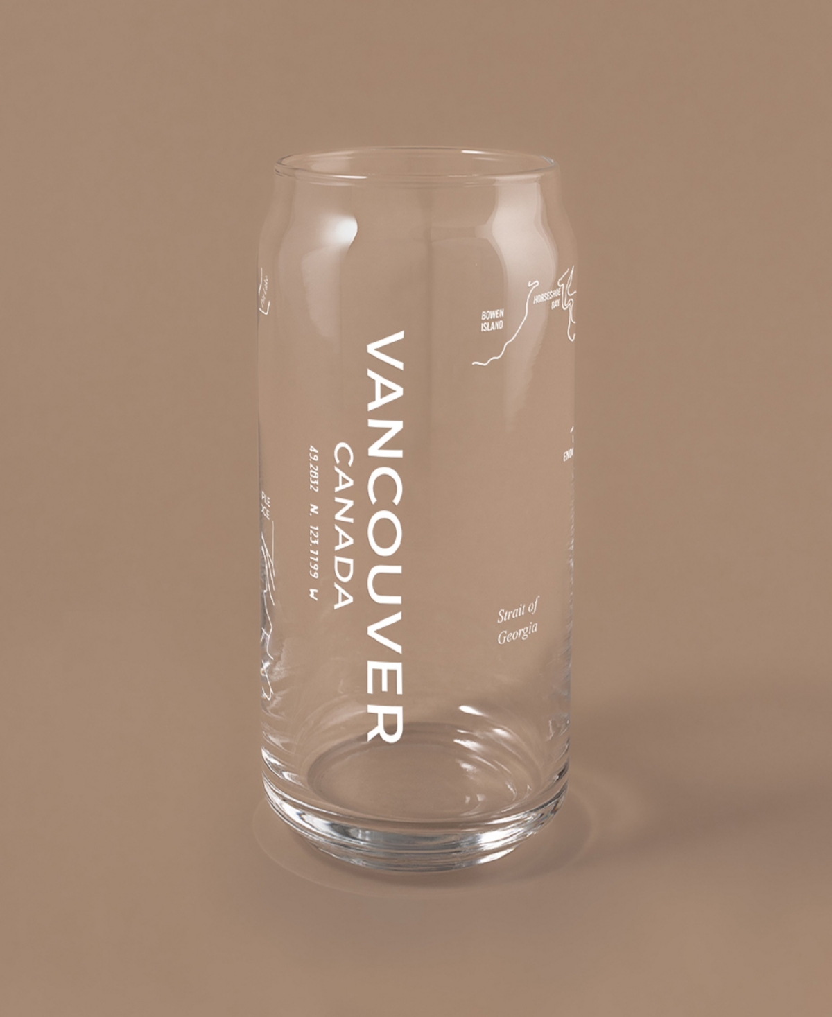Narbo The Can Vancouver Map Everyday Glassware, Set Of 2 In White
