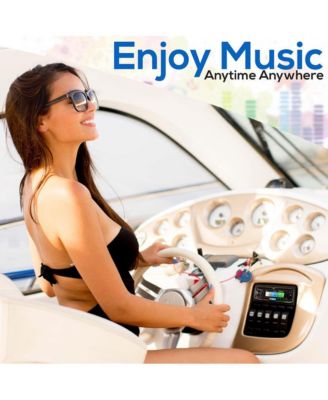 Marine Bluetooth Stereo Receiver - AM/FM/MP3/USB/SD, LCD Display, Single DIN (PLMRB38B)