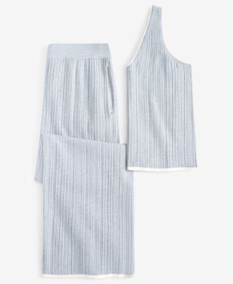 Women's Ribbed Loungewear Sweater Pajama Set XS-3X, Exclusively at Macy's
