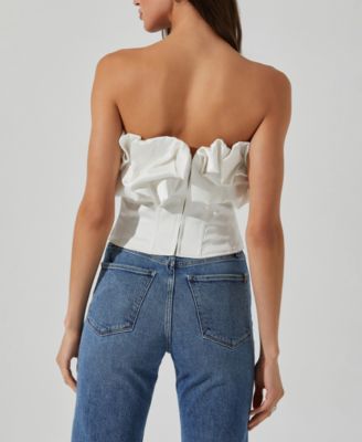 ASTR the Label Women's Sarahi Ruffled Strapless Top