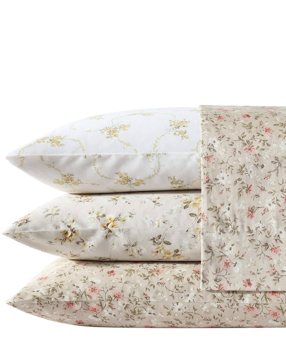 Laura Ashley 300 Thread Count Cotton Sateen 4-pc. Sheet Set, King In Toasted Beige,pink