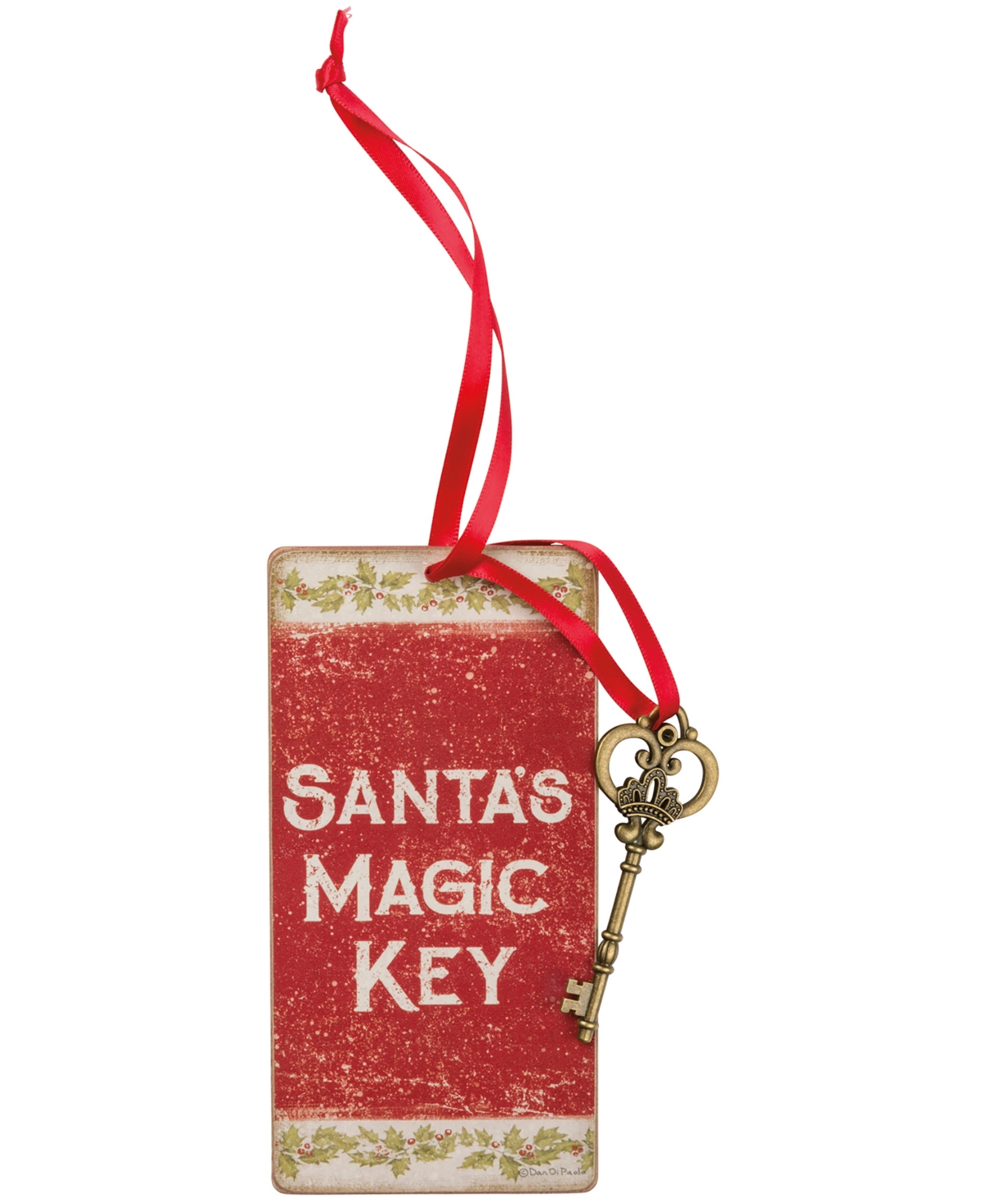 Primitives by Kathy Santa's Magic Key Ornament -White