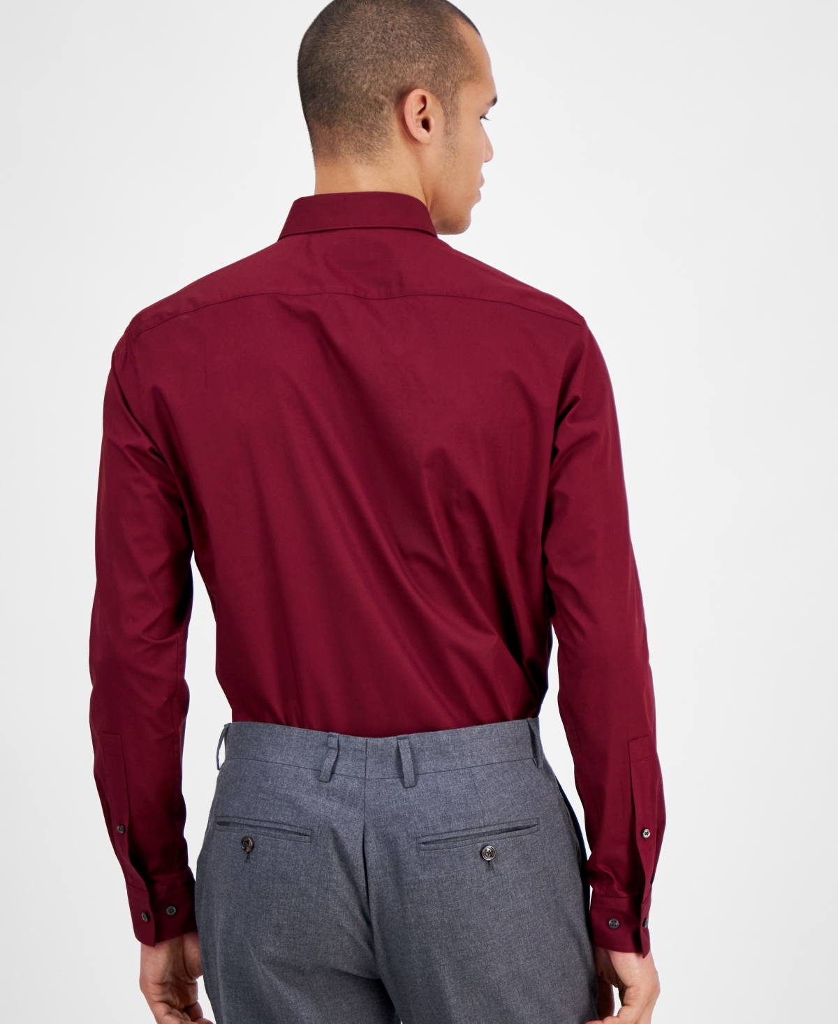 Hugo Boss Men's Valerio Long Sleeve Button-front Solid Shirt In Dark Pink