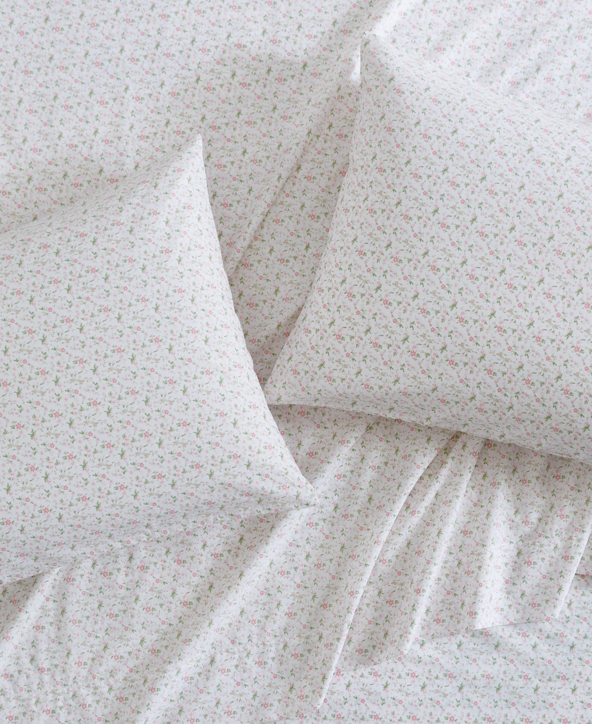 Laura Ashley 200-thread Cotton 4 -pc. Sheet Set, Full In Pretty Pink Evie